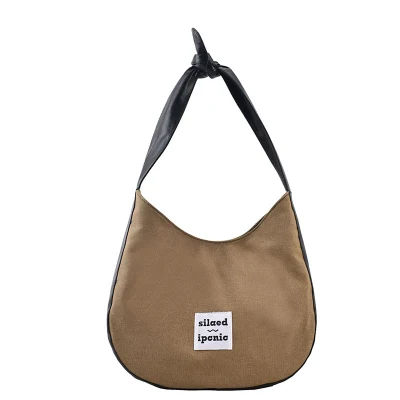 Modische, farblich passende Designer-Handtasche, Freizeit-Schulter-Einkaufstasche aus Segeltuch für Werbezwecke